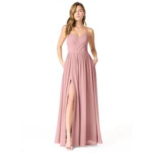Azazie NWT Size 8 A8 Cora Dress Dusty Rose Chiffon Bridesmaid Pink
